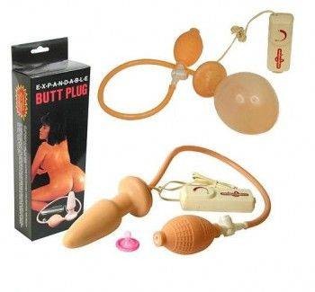 Анальная пробка с подкачкой и вибрацией "Expandable Butt Plug"