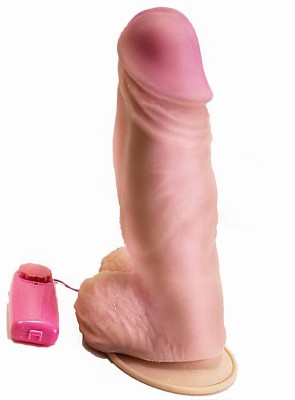 Вибратор &quot;Гигант&quot; из кибер-кожи (19,5 х 6,2 см)