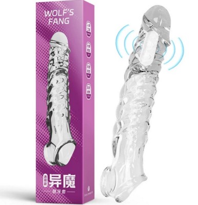 Удлинняющая пенис на 7 см насадка с вибрацией