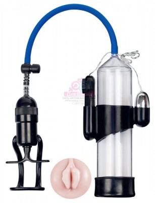 Помпа вакуумная для пениса PUMP X7 с мини-вагиной и вибратором, 20x5,5 см.