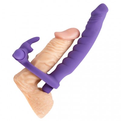 Насадка для двойного проникновения с клиторальным стимулятором "LosAnalos"