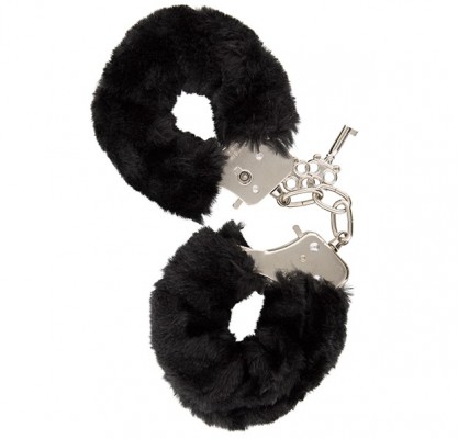 Наручники с мехом из листового металла, черные